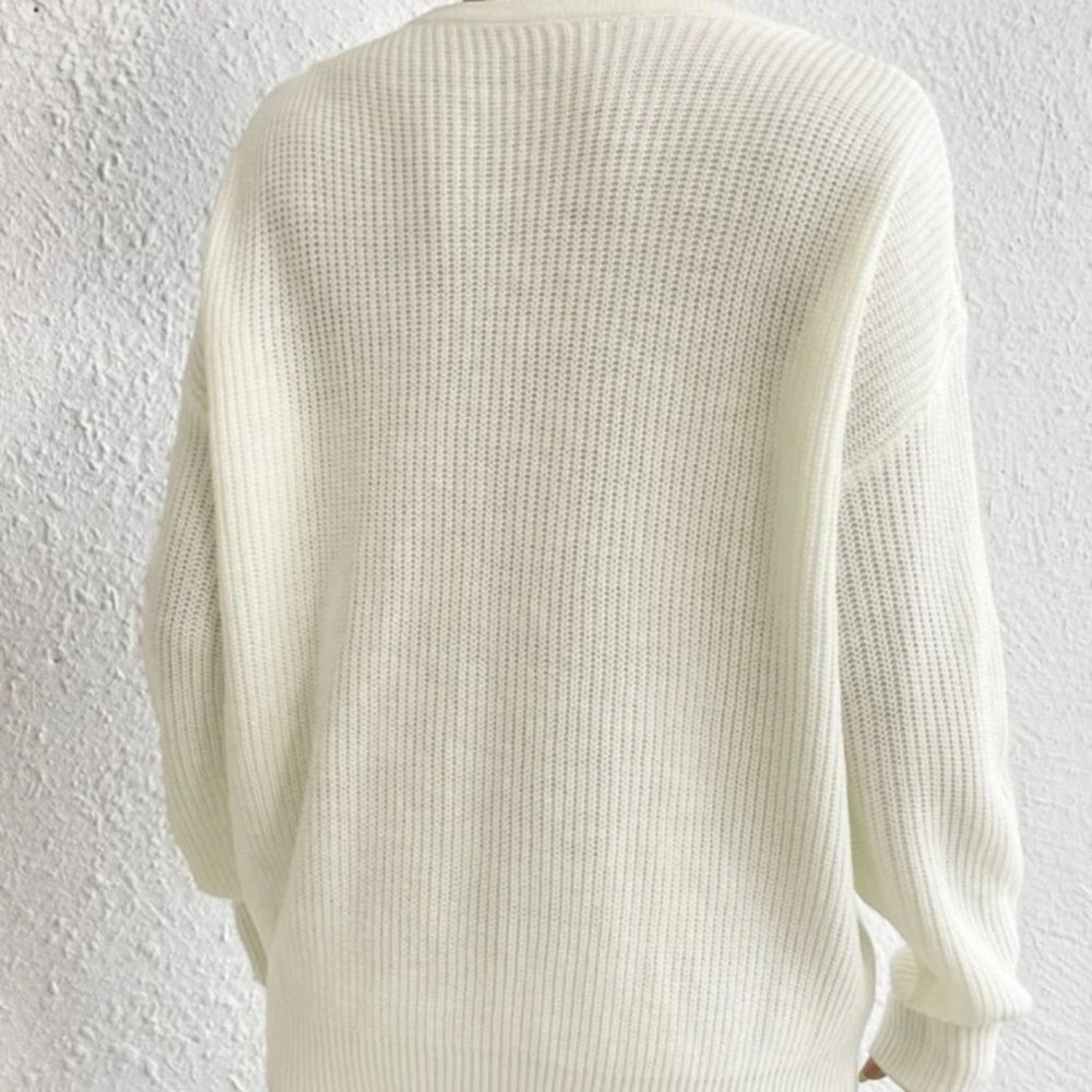 Stellar Designs White Ribbed Knit Sweater🍂💛 - Picture 2 of 9